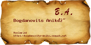 Bogdanovits Anikó névjegykártya