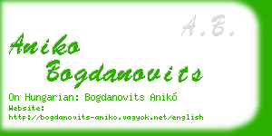 aniko bogdanovits business card
